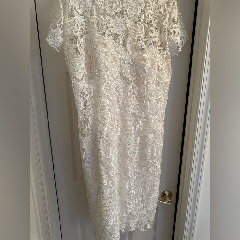 Timeless Elegance: White Lace Dress (4XL, Fits Like 3XL